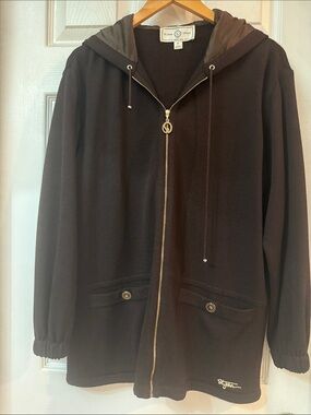 Brown Zip-Front Hooded Jacket